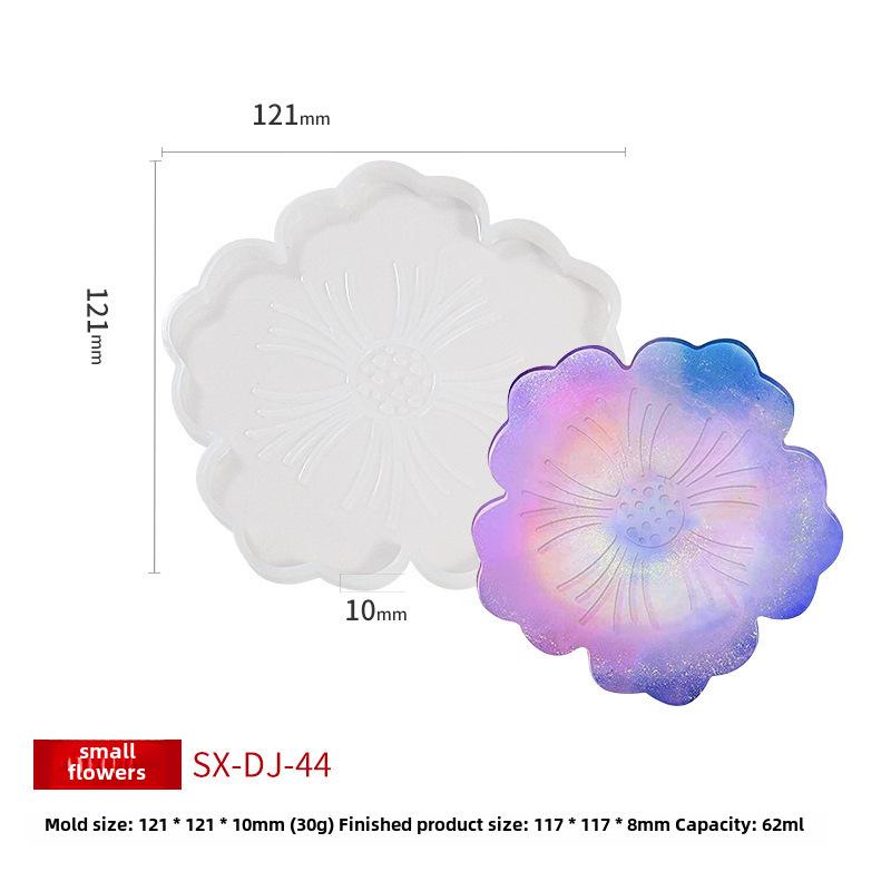 Набор силиконовых форм для подносов Cross-border Petal Coaster Tray - DIY Crystal Drip Form для настольных аксессуаров