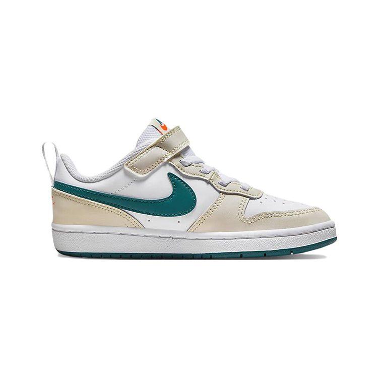 Nike Court Borough 2 Low Удобные Низкие Детские Скейтбордические Кроссовки Бело-Зеленые Для Детей Возрастом 3-7 Лет BQ5451-017
