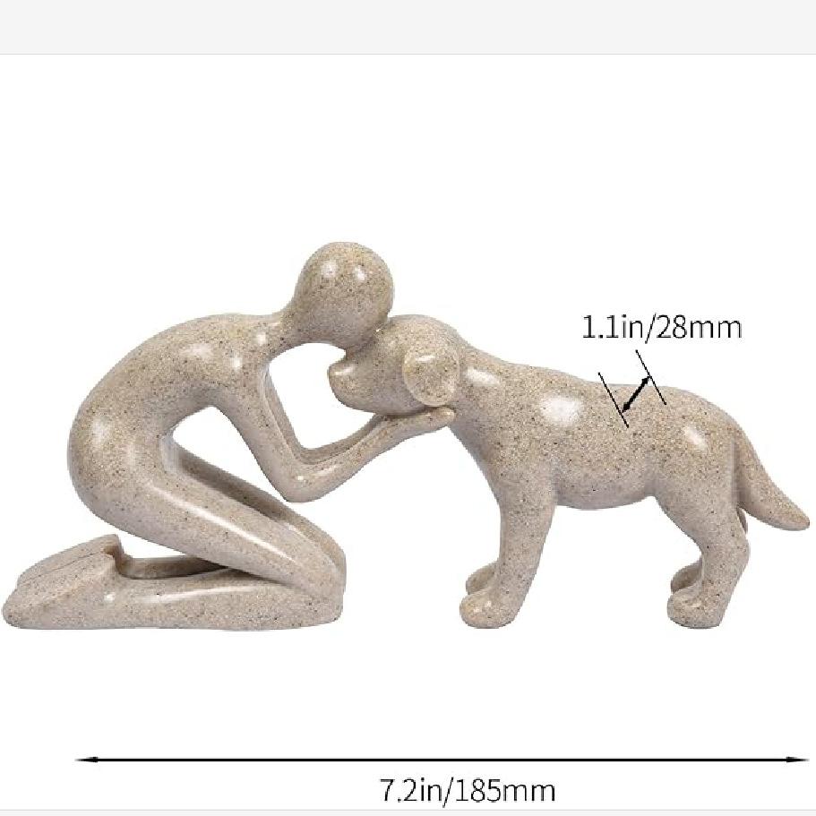 New Nordic Style Resin Crafts Family with Dog Statue Home Decor Gift Ornament