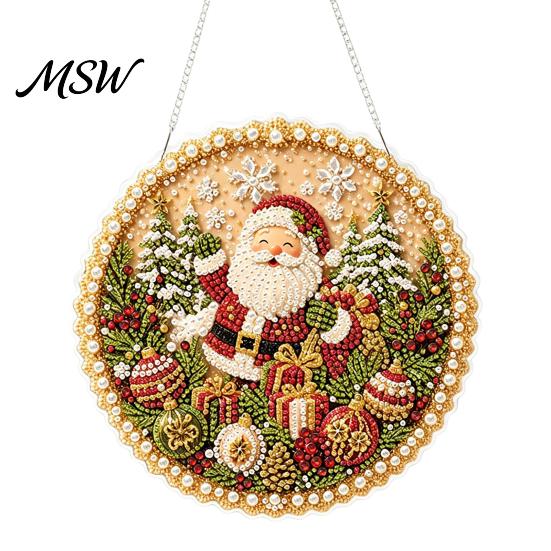Rhinestone Painting Suncatcher Kit Christmas Kit, DIY Faux Pearl Art Ornament Craft Crafts for Adults Beginner, Acrylic Xmas Handmade Ornaments