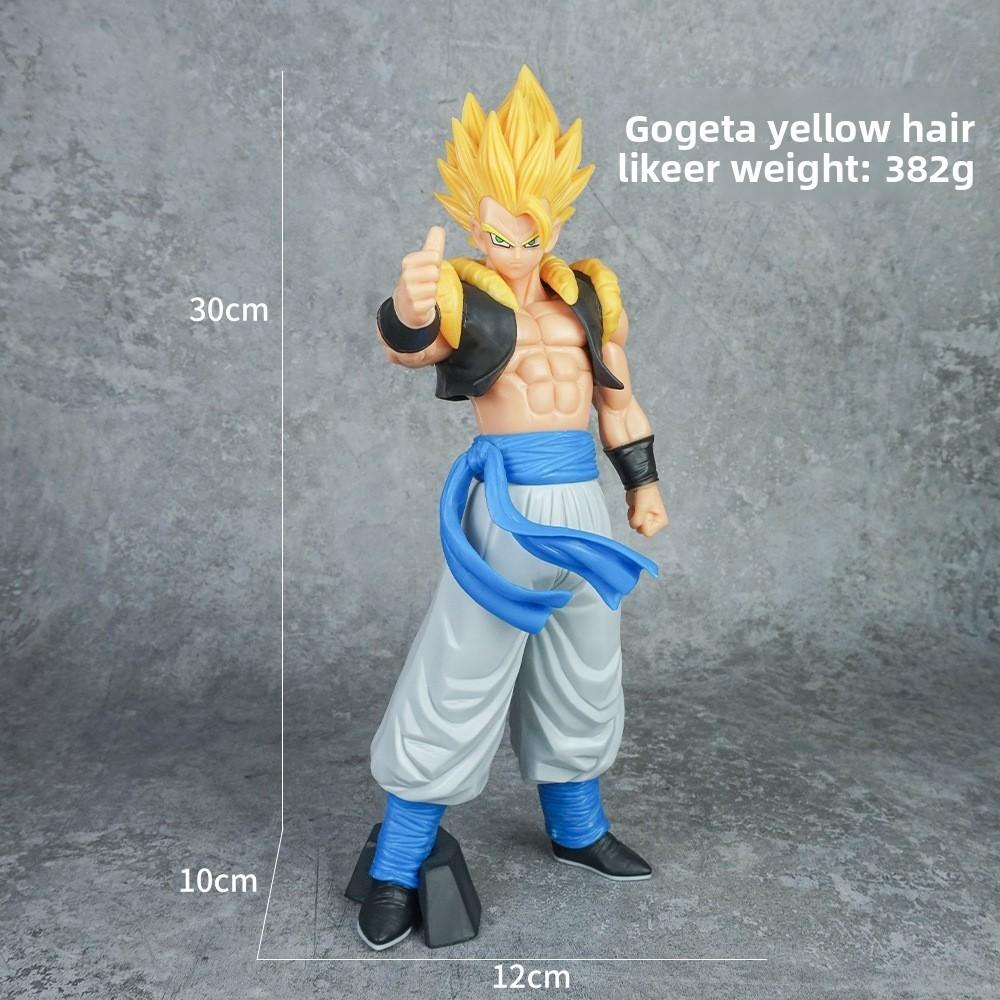 Dragon Ball Гогета Желтые и Синие Волосы Поднятая Рука Большой Палец Вверх Поза Модель для Поклонников