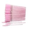 50pcs Disposable Eyelash Brushes Crystal Eye Lash Mascara Wands Glitter Lash Comb Spoolies Micro Makeup Applicators
