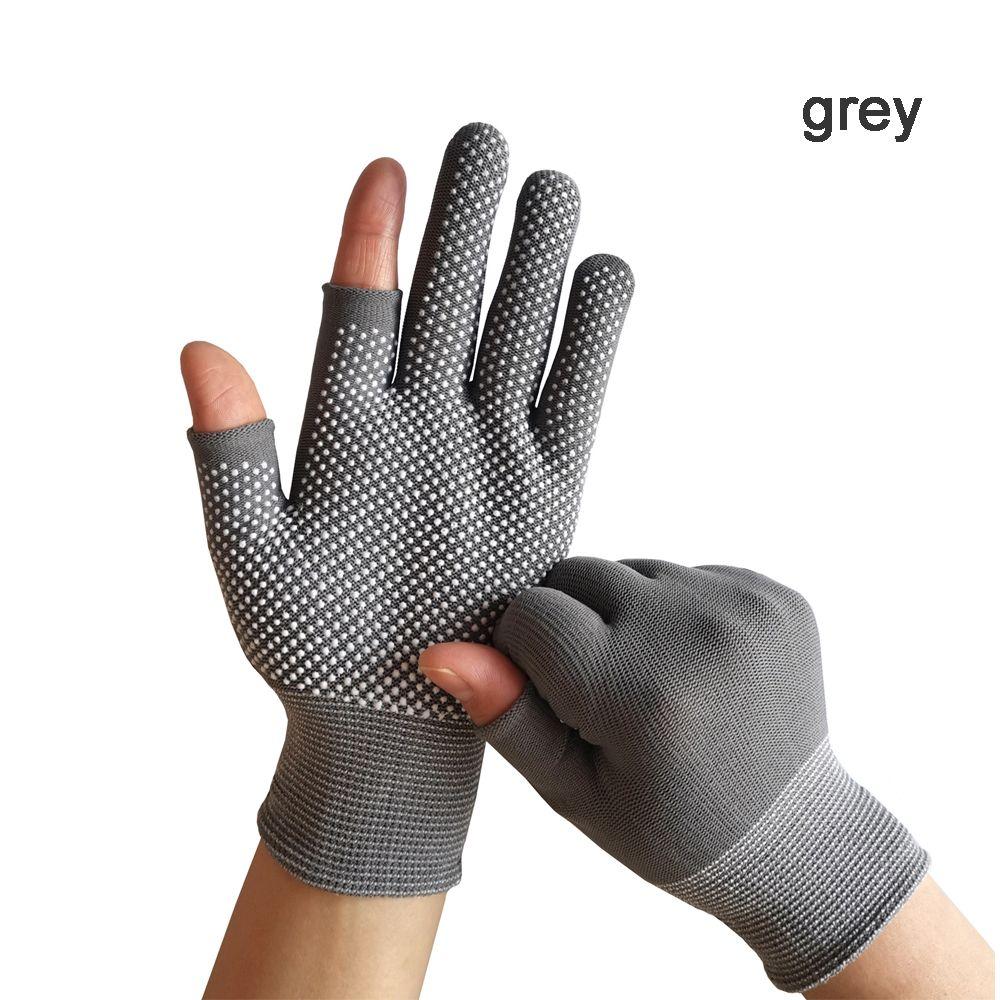 Sunscreen Sports Sun Protection Driving Biking Mittens Two Half Fingers Anti-Slip Fishing Gloves