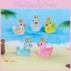 Cute Glowing Crown Miniature Yellow Duck Resin Figurine For Moss Terrariums