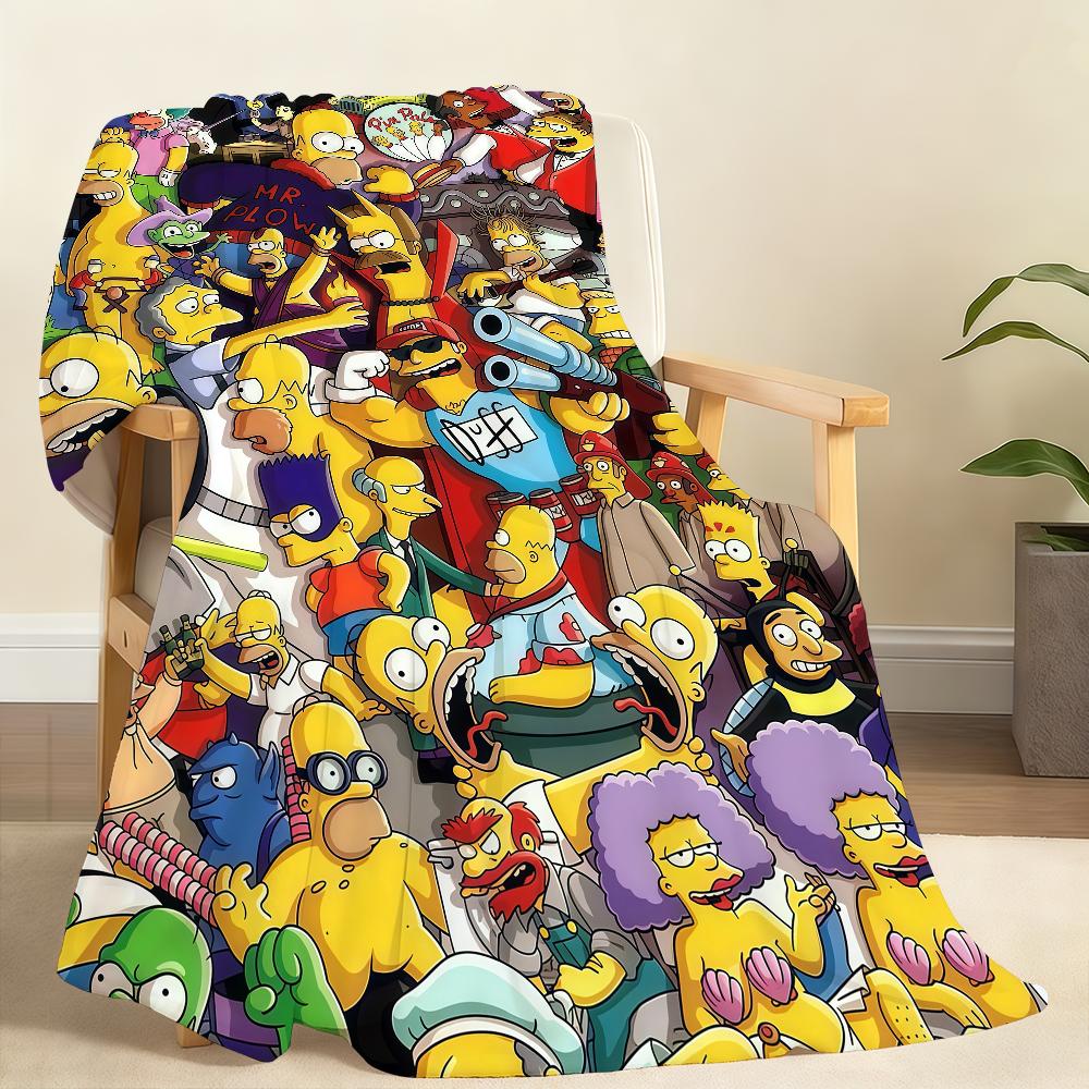 Мультяшное Аниме T-The S-SimpsonS Плед Для Мягкого Пледа для Пикника Кровати Дивана Дома Спальни Уютный Теплый Комфортный