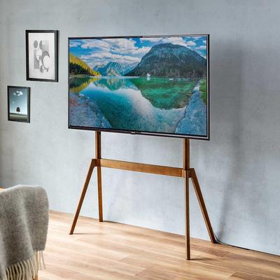 Подставка под телевизор Sanwa Direct, мольберт, совместима с диагональю от 49 до 75 дюймов, грузоподъемность 40 кг, материал — высокопрочный бук, 2 регулировки высоты 100-PL032M