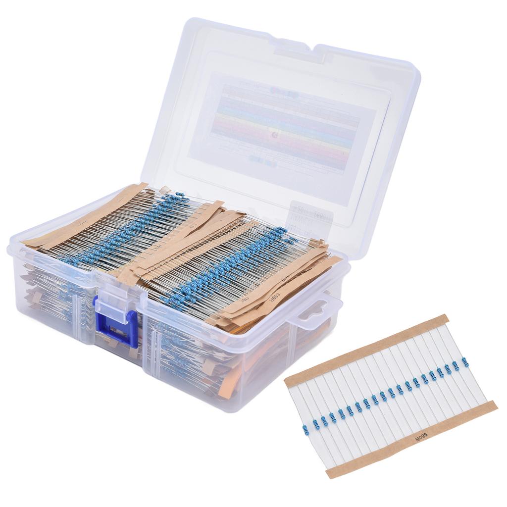 Набор резисторов 2880 шт. Пленочные резисторы из сплава Сопротивление 144 номинала 1 Ом ~ 1 МОм 1/4 Вт для DIY