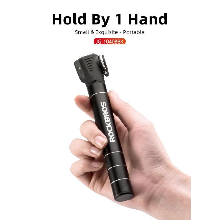 ROCKBROS Mini Bicycle Pump 100PSI Portable Aluminum Alloy Cycling Pump Air Inflator Schrader & Presta Valve MTB Bike Tire Pump