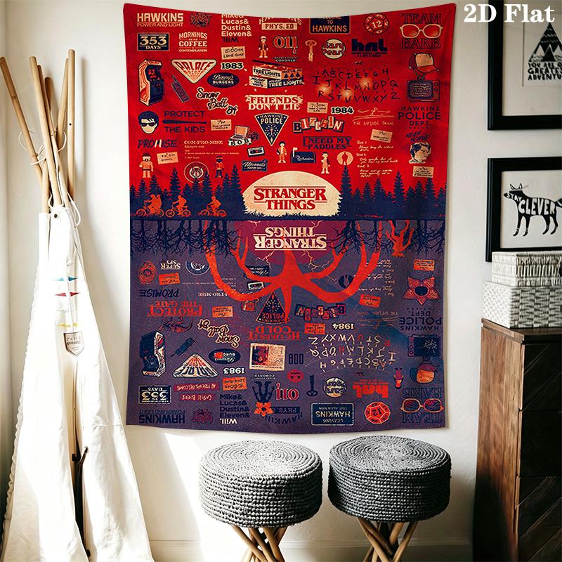 Stranger Things Retro Poster Tapestry Wallmounted Background Cloth Gift Background Cloth Homestay Soft Decoration Tapestry