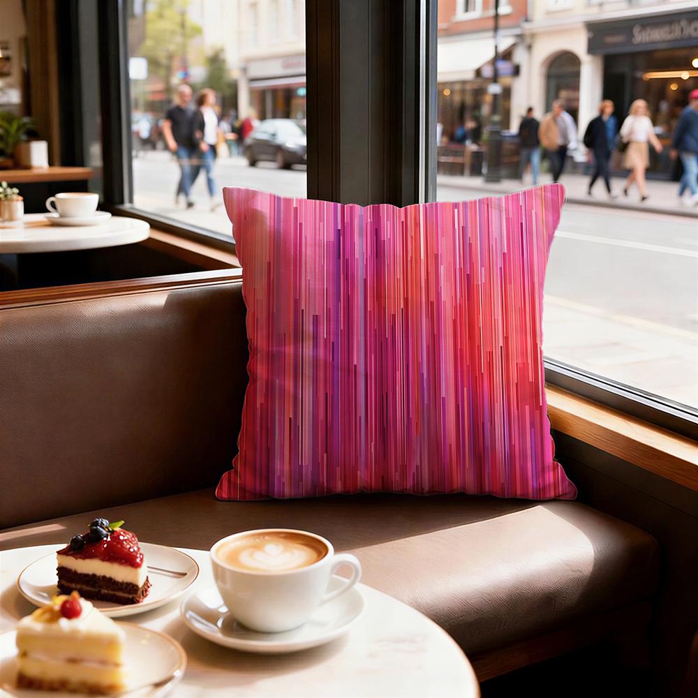 Stripes intersecting Cushion Cover Set of Decorative Short Plush Pillow Covers for Sofa Soft Cushion Case x cm