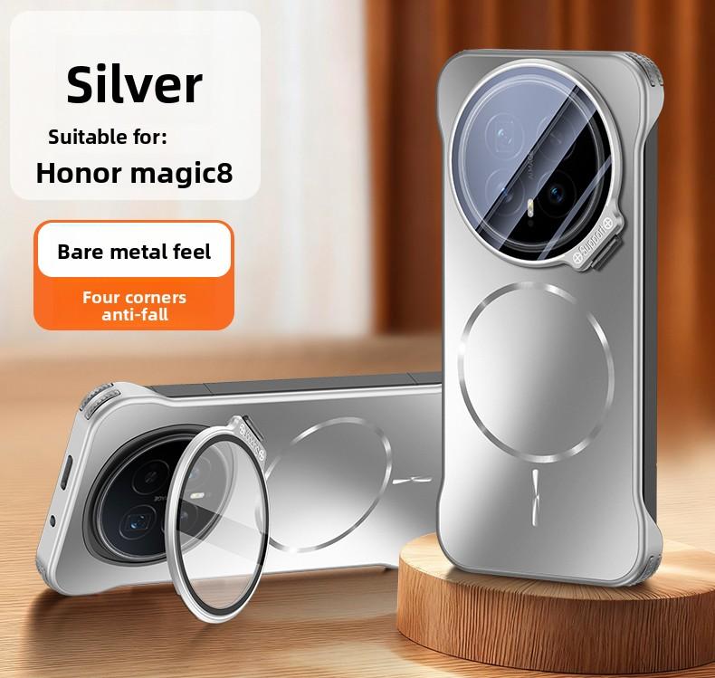 Чехол для Huawei Honor Magic 8 Pro Жесткий Тонкий Магнитный Беспроводная зарядка Подставка для объектива Защитная задняя крышка Чехол для Magic8 8Pro Корпус