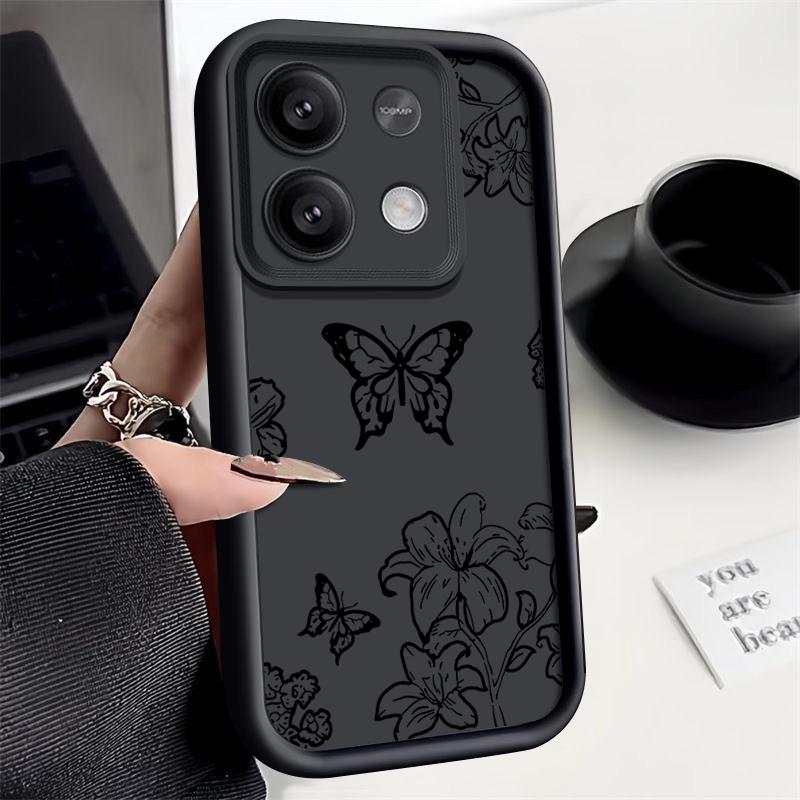 Fashion Butterfly Flower Pattern Phone Cover For Xiaomi 13T Pro 11T Poco F6 X6 Pro M6 Pro Redmi Note 13 Pro 12 4G 11 10 Pro Max Soft Shockproof Case