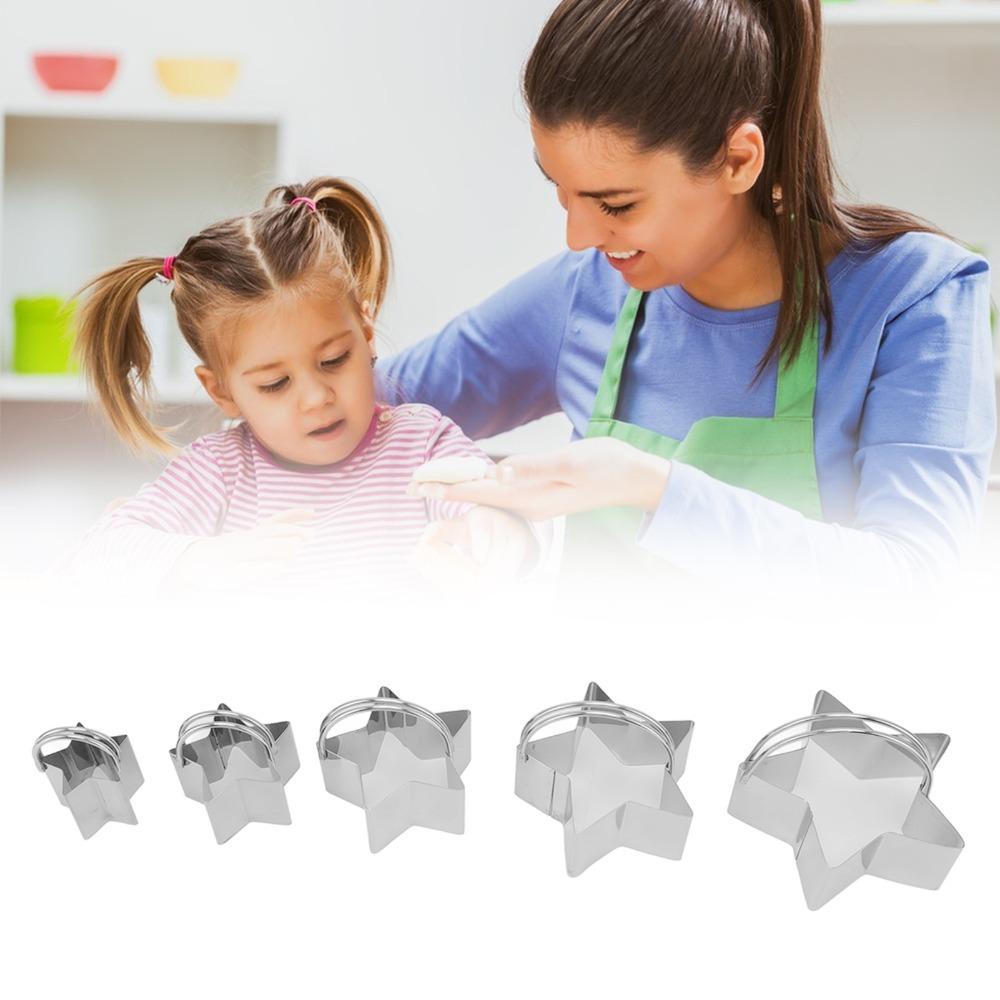 5pcs Stainless Steel Biscuit Cutter Molds Food-Grade Stainless Steel Cookie Cutters Cooking Class