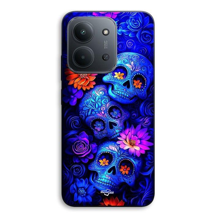 Coque Pour Xiaomi Redmi 15C 5g Têtes de mort bleu coloré Maniacase