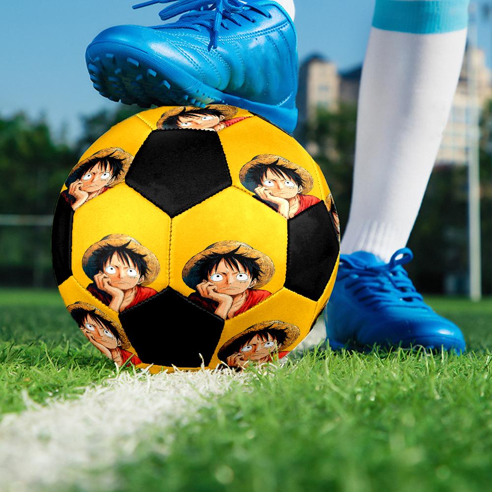 1pc ONE PIECE Luffy Football Soccer Ball Size 5 Indoor Soccer Ball Fashion Colorful Backyard Game -Great For Sports Fans Gift HE28