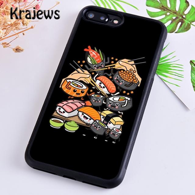 Krajews Кавайный Стек Суши Мягкий Чехол для Телефона Cover For iPhone 17 Air 16 15 14 plus 11 12 13 pro max Plus coque Fundas