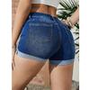 Женские летние джинсовые шорты с высокой талией, рваные эластичные джинсы, короткие брюки, женские повседневные шорты