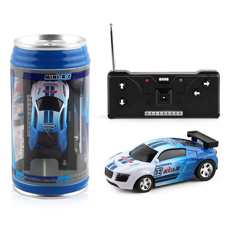 Electric Can Light Remote Control Car Mini Canned Four-Way Wireless Remote Control Car Racing Car With Roadblock Toy Car