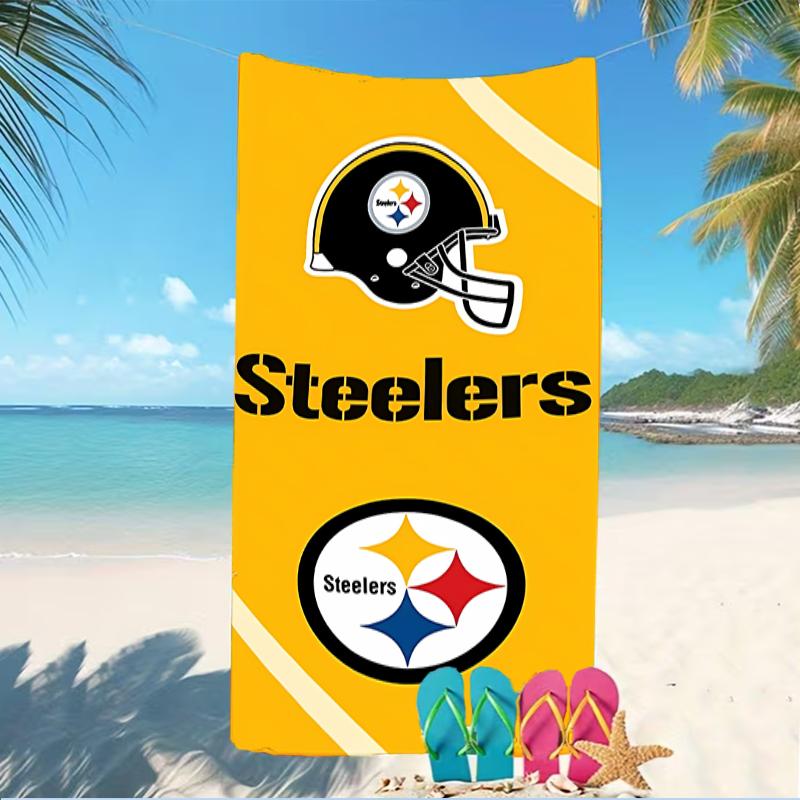 Beach Towel with Pittsburgh Steelers Pattern - soft,absorbent,machine washable Lightweight&Modern,swimming,Travel Essentials