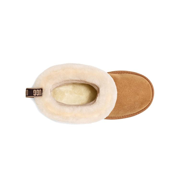 (PS) UGG Fluff Mini Quilted Fleece Lined Brown Kids' 1103612T-CHE