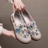 Cloth Shoes Women's Spring and Summer New Breathable Embroidered Fisherman Shoes Middle-aged and Elderly One-pedal Shoes Single Shoes