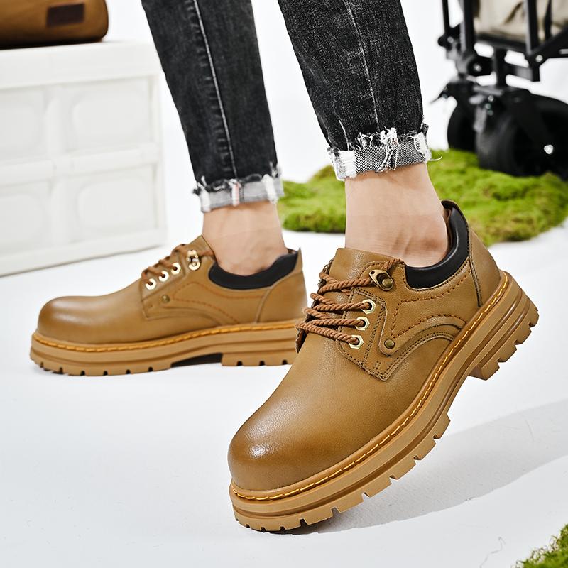 Мода Модные новые мужские универсальные туфли для отдыха на открытом воздухе Молодежная мужская повседневная обувь для взрослых Уличная кожаная обувь Прогулочная обувь Минимализм