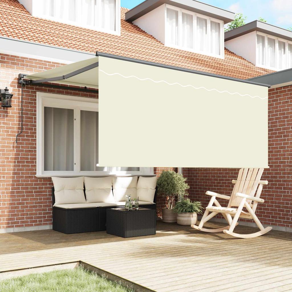 Retractable Awning Cream 300 x 250 cm Polyester and Aluminum