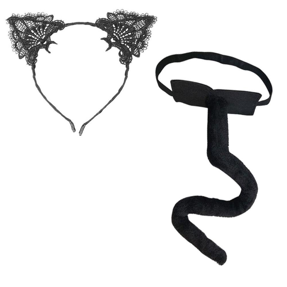 Ears Headband Cat Costume Set Lace Choker Cat Costume Accessories Party Accessories