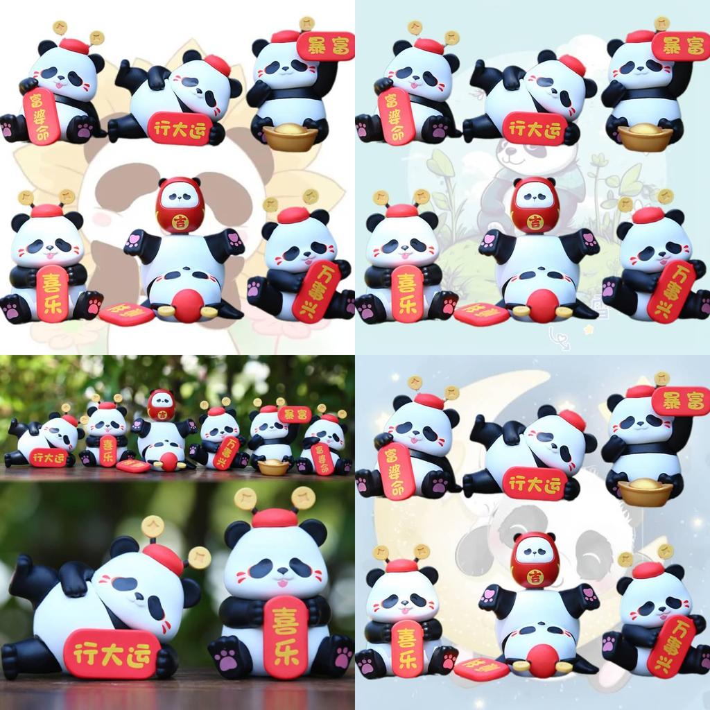 Unique Pvc Panda Series Ornament Perfect For Festive Cake Decorations And Whimsical Room Accessories Gifts