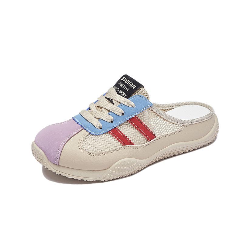 Новые летние белые туфли для студенток с полуподдержкой, толстой подошвой, усиленной сеткой, дышащие и повседневные