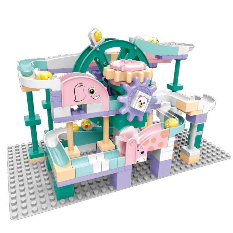 Пятизвездочный детский пазл-блок с крупным зерном, макарон, разноцветный шарик, горка, шестерня, колесо обозрения