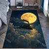 1PC Steam train under giant full moon Carpet for Living Room Bedroom Sofa Home Decor Rus Non-slip Floor Mat Luxury Gift