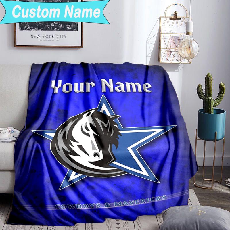 Custom Name Blanket MAVERICKS BASKETBALL TEAM Blanket Bedding Blanket for Travel, Camping, Living Rooms, Offices, Sofas, Fan Christmas gift