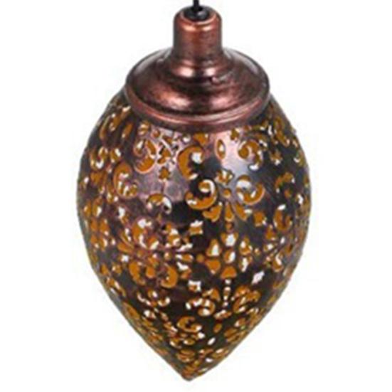 Outdoor Lantern Hollowed-out Art Light-control Iron Drop Water Shaped Solar Operated Garden Projection Light Lamp
