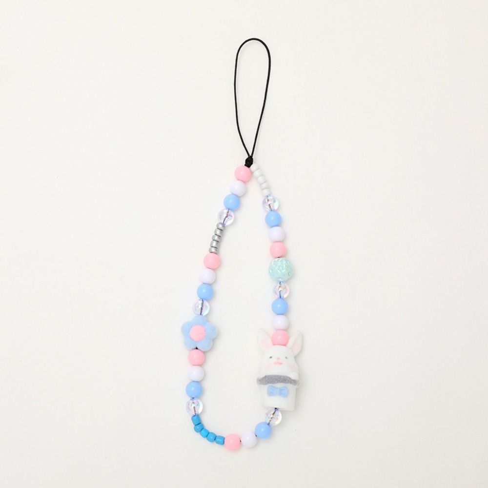 Short Cartoon Beaded Phone Chain Sling Mobile Phone Lanyard Hamster Phone Charm Beads Bag Pendant