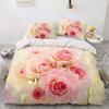 3D Print Red Rose Bedding Collection Romantic Rose Pattern Duvet Cover Wedding Gifts Bedroom Decoration Adults Europe Bed Collection King Siz