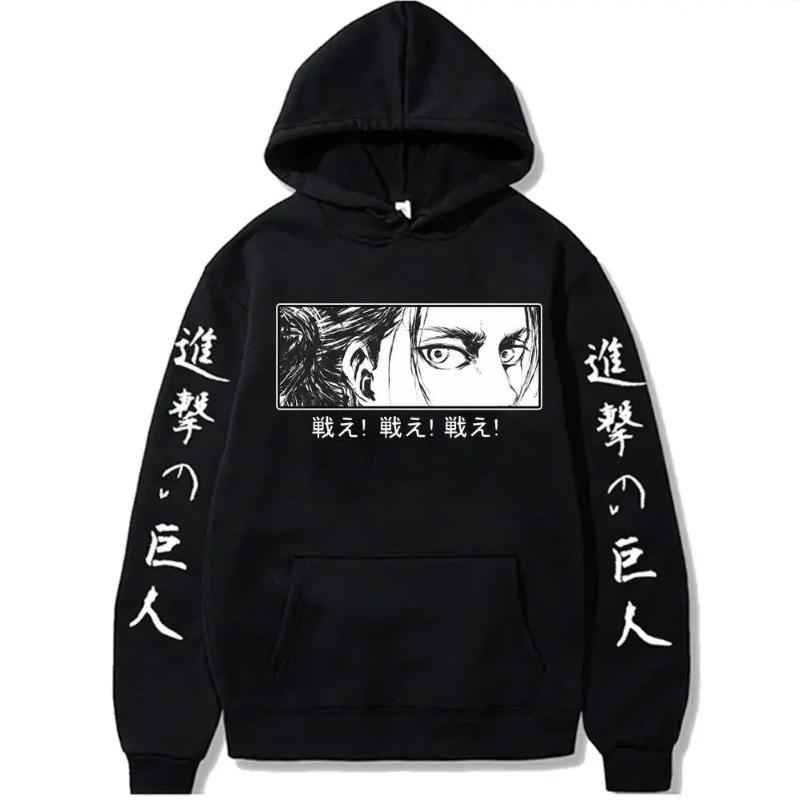 Autumn Men Streetwear Pullovers Attack On Titan Hoodies Sweatshirt Anime Eren Yeager Eyes Manga Sweatshirts Sport Hoodies