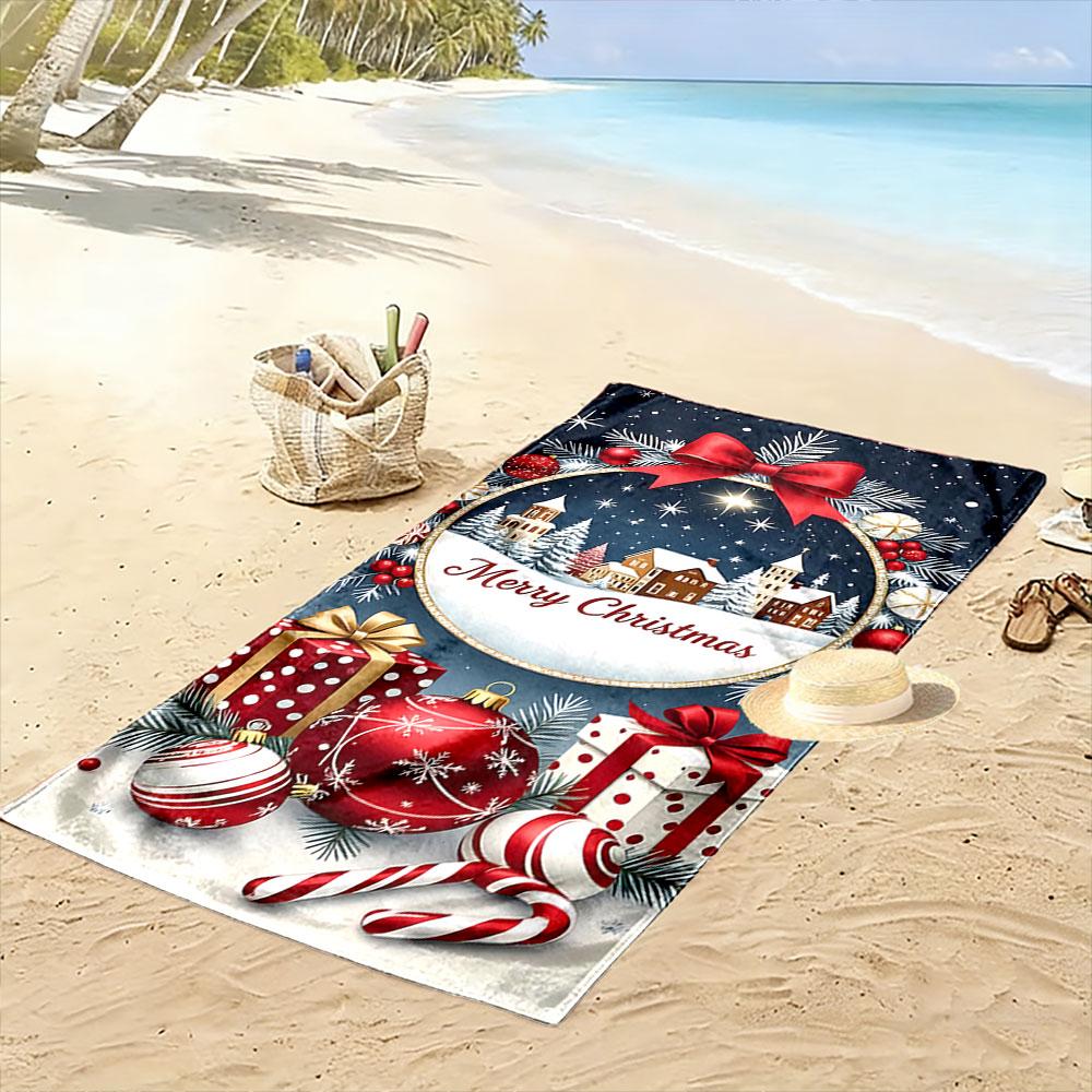 Christmas Festive Scene Towel A must-have beach towel for beach travel