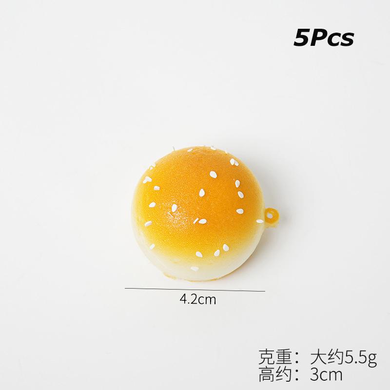 5Pcs Artificial Sesame Bread Fun PU Slow Rebound Fake Cake Model Baking Shop Ornaments Photography Props DIY Party Home Decor