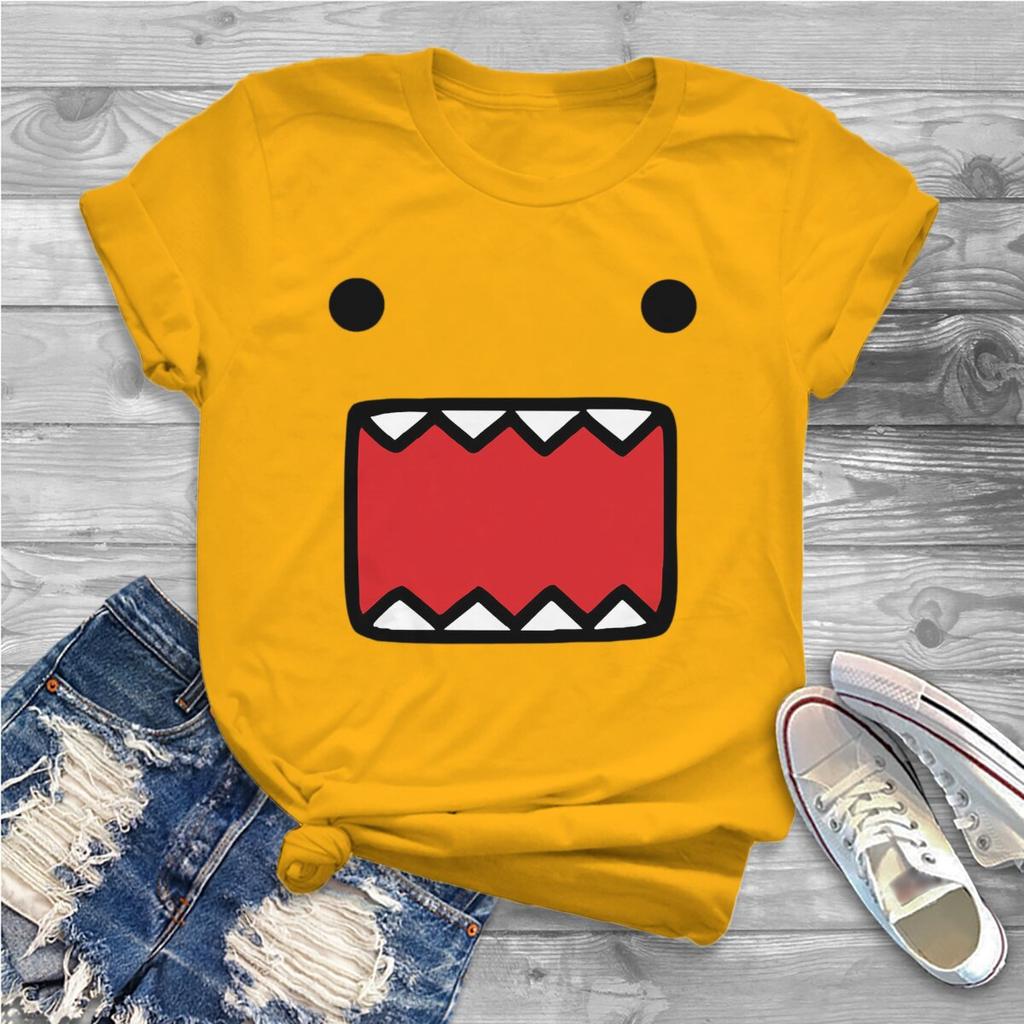 Domo Классические женские рубашки Domo Kun Оверсайз футболка Харадзюку Винтаж FeУнисекс Блузки