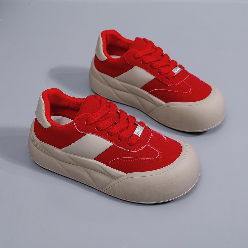 Белые туфли для женщин, новые осенние студенческие универсальные повседневные модные туфли с толстой подошвой, модные кроссовки