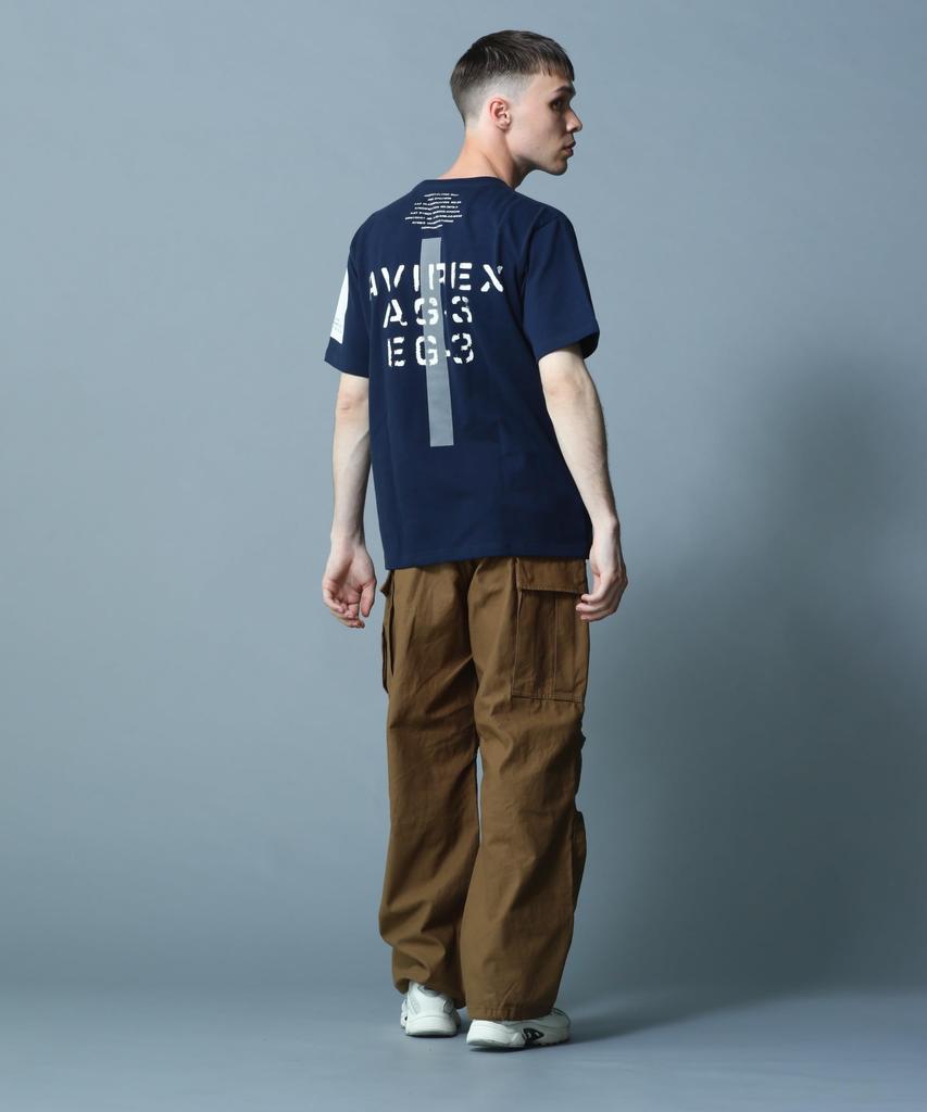 AVIREX REMODEL DESIGN CREW NECK T-SHIRT(WEB&DEPOT Exclusive) XL navy 783-3934025