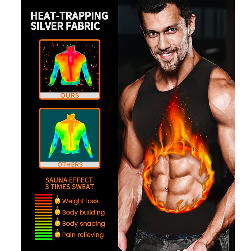 Спортивный жилет для мужчин Тренер для талии Костюм для сауны Горячие полимерные толстовки для похудения Формирователь тела Тренировочные майки Корректирующее белье Базовый слой для фитнеса
