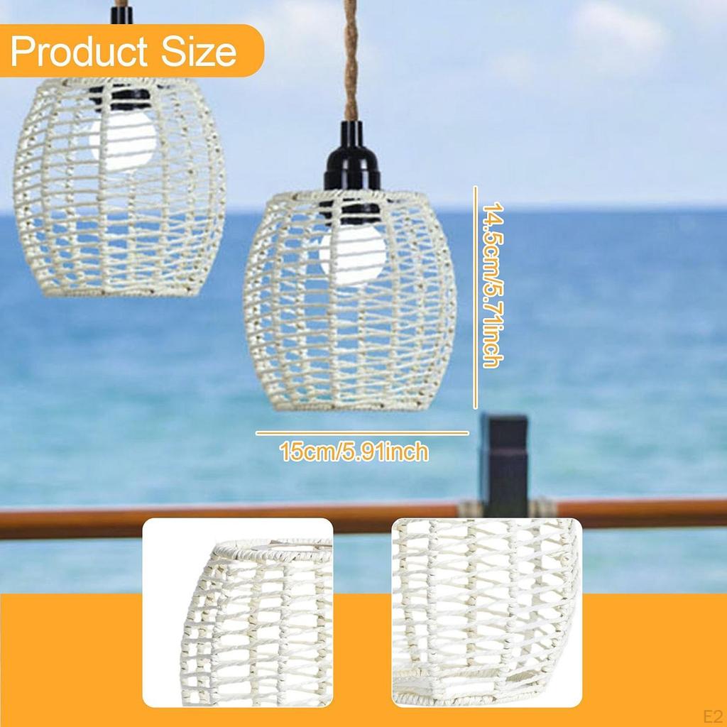 Плетеный абажур Рустикальный абажур для потолочной лампы Декор Декоративные подвесные абажуры для люстры