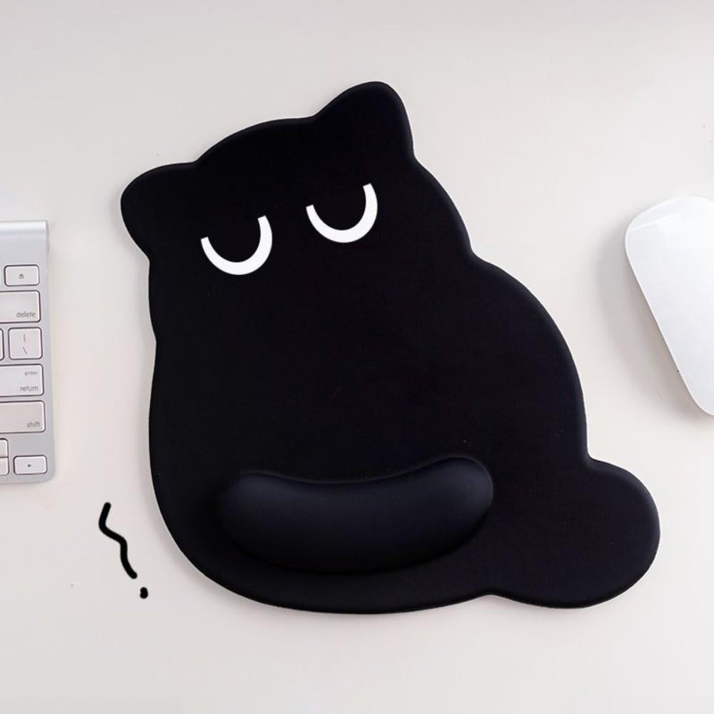 Cartoon Cat Large Mouse Mat Wrist Pad Kawaii Cat Mouse Pad Black Cat Mouse Pads  Office Desk