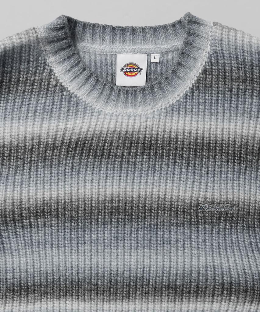 Dickies Серый вязаный свитер в полоску с градиентом