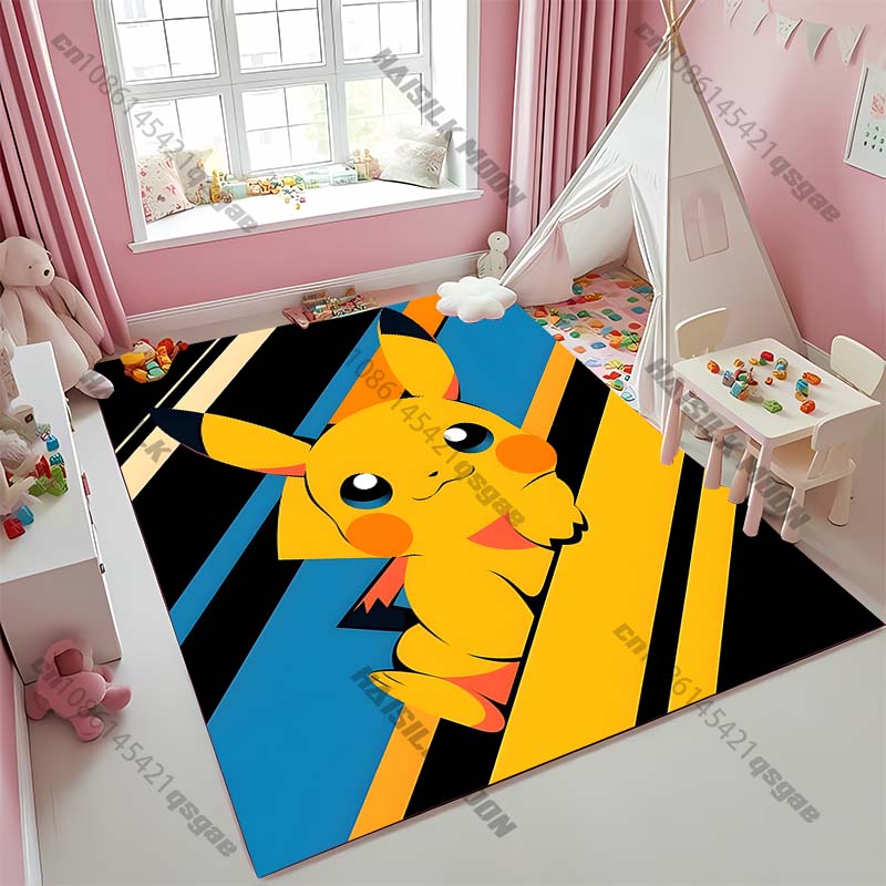 Best Seller!Cute Pokémon Carpet with Pikachu Pattern,Bedroom LivingRoom Sofa Study Rug Non-slip Decor All Seasons Mat Kids Gift