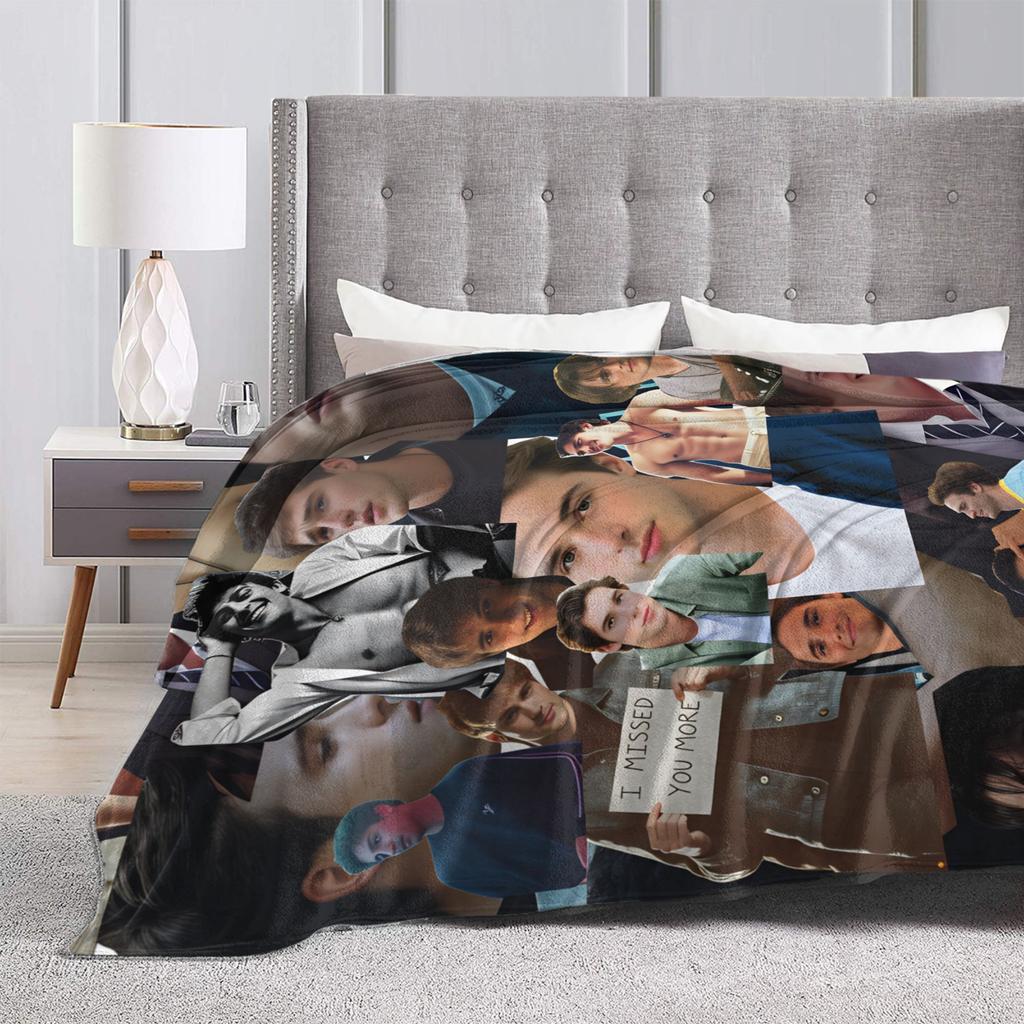 Jacob Elordi Flannel Blanket Soft Warm Throw Blanket for Couch Bed Decorative Fluffy Bedspread Sofa Bed Cover