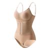 Боди с бретелями для коррекции фигуры с подкладками для груди - Поддержка груди, Контроль живота, Подтяжка бедер, Двубортное, Треугольная ластовица с открытым промежностью.