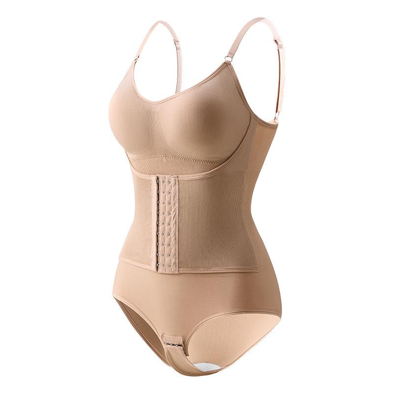 Боди с бретелями для коррекции фигуры с подкладками для груди - Поддержка груди, Контроль живота, Подтяжка бедер, Двубортное, Треугольная ластовица с открытым промежностью.